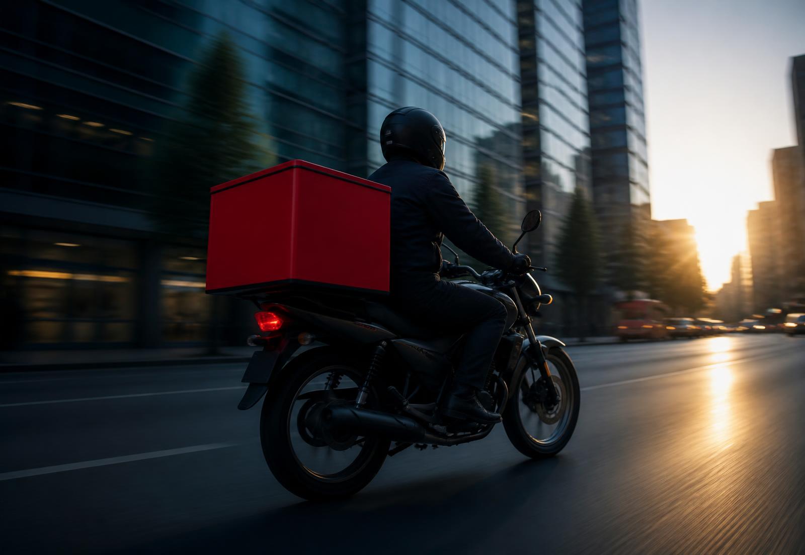 Estafeta da KEMU EXPRESS em entrega na cidade